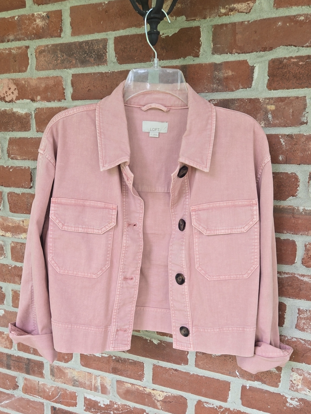 LOFT Pink Utility Jacket - Relaxed Women's Coat